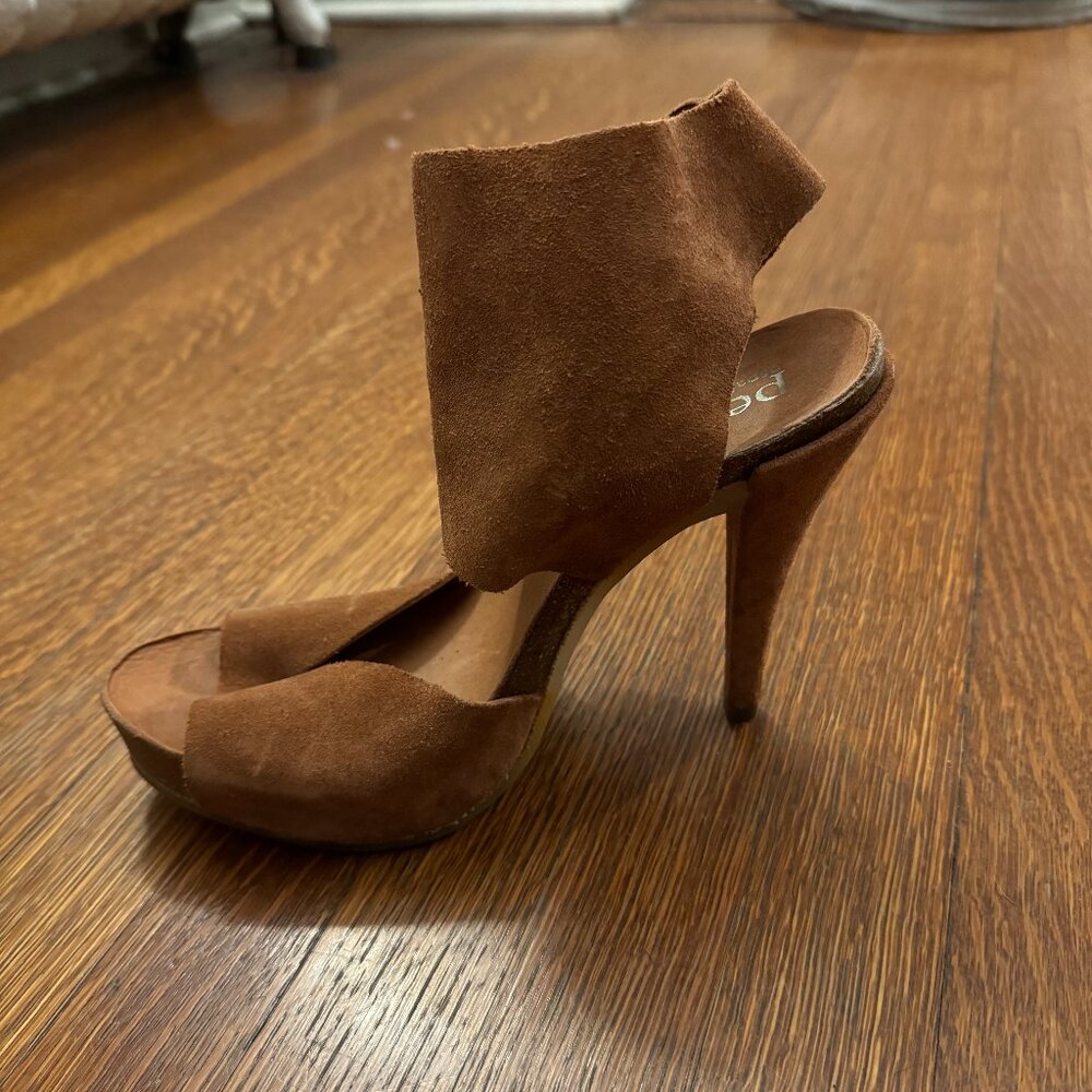 Pedro Garcia Suede Slingback Pumps, Size 39 Women's (US 9), Brown